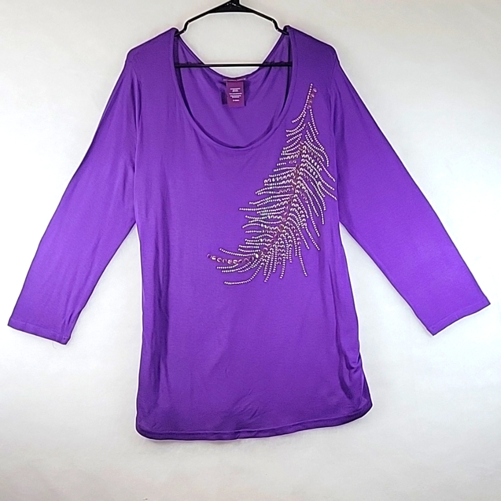BEVERLY DRIVE Studded Top  Size 16-18 W